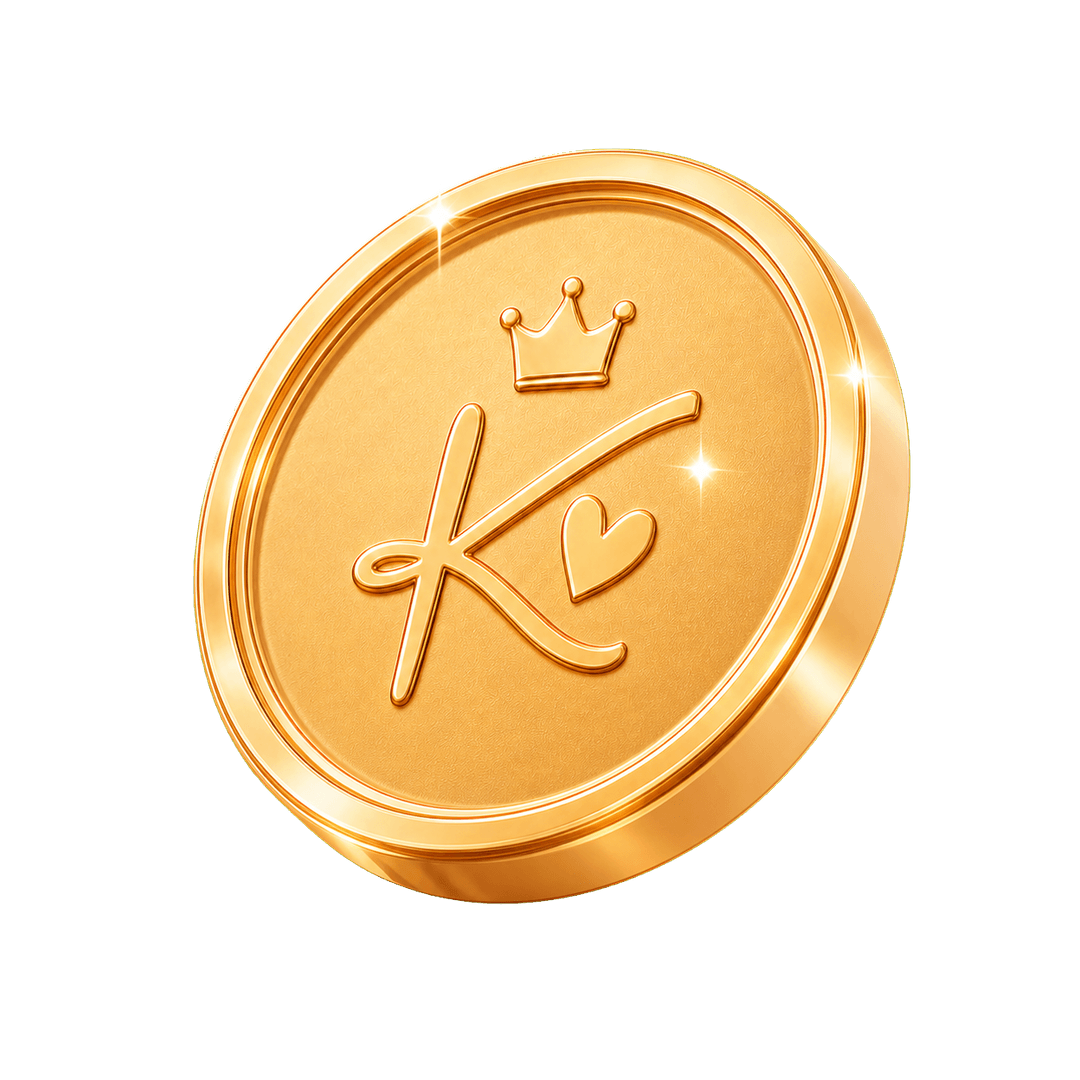 Pièces dorées Karifid frappées du K couronné